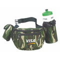 Camo Poly Fanny Pack w/ Bottle Holder & Cell Phone Pouch